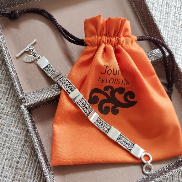 Journey by Lois Hill Sterling Woven Station Bracelet - Picture 4 of 9